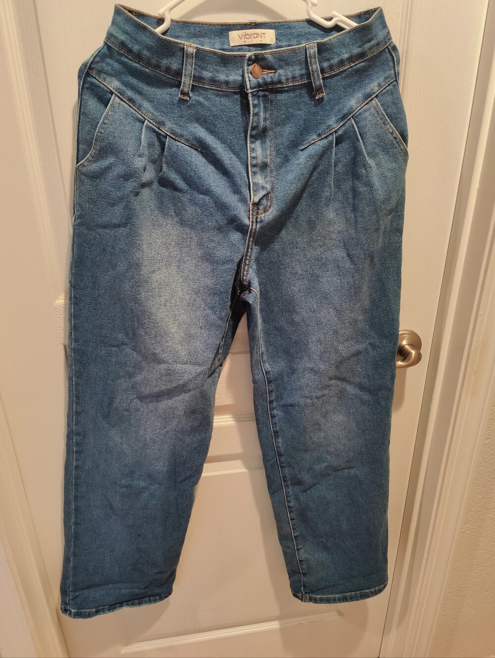 Vibrant Blue Denim Barrel Jeans